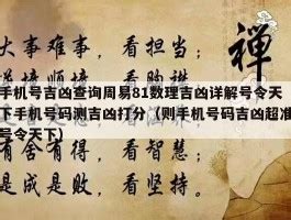 号码五行吉凶|手机号码测吉凶：号码吉凶查询（81数理）